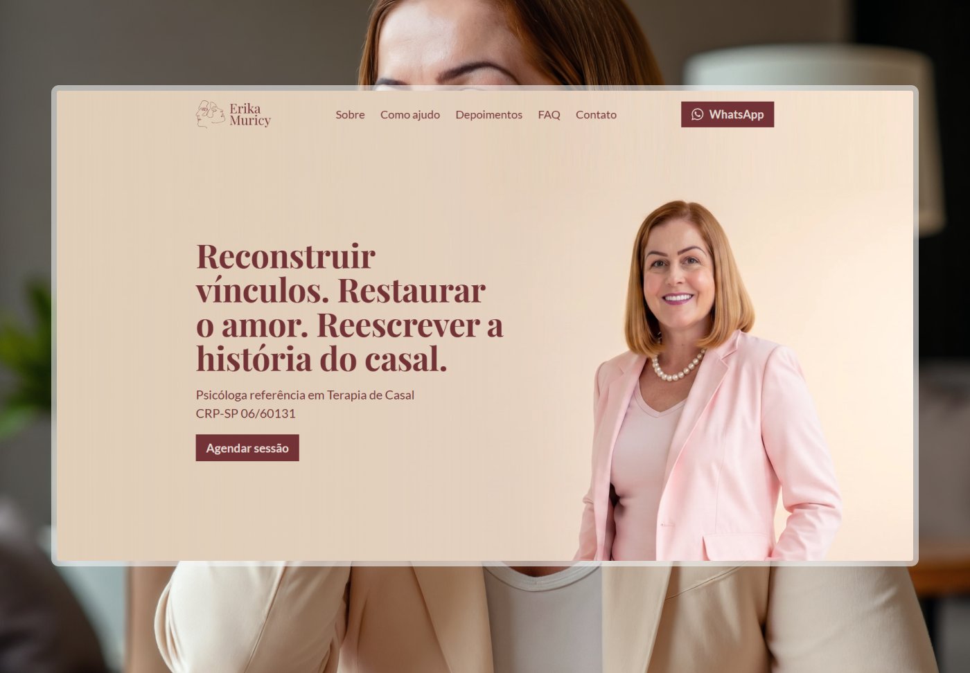 Website Erika Muricy, tela 1 de 6