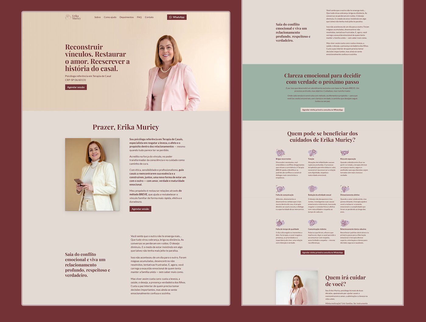 Website Erika Muricy, tela 2 de 6