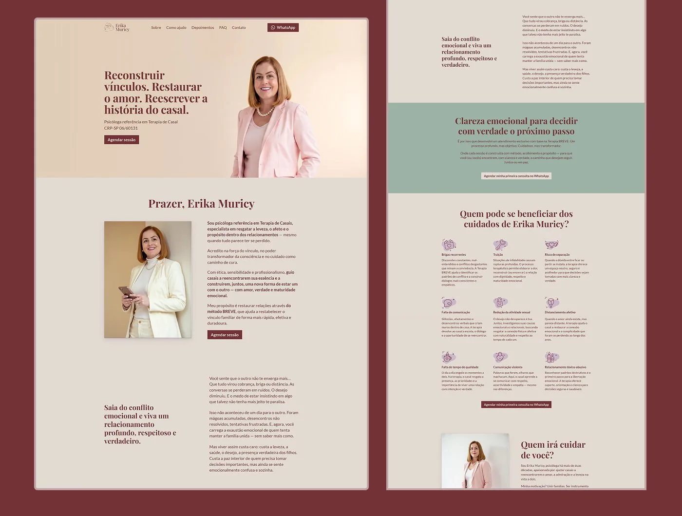 Website Erika Muricy, tela 2 de 6