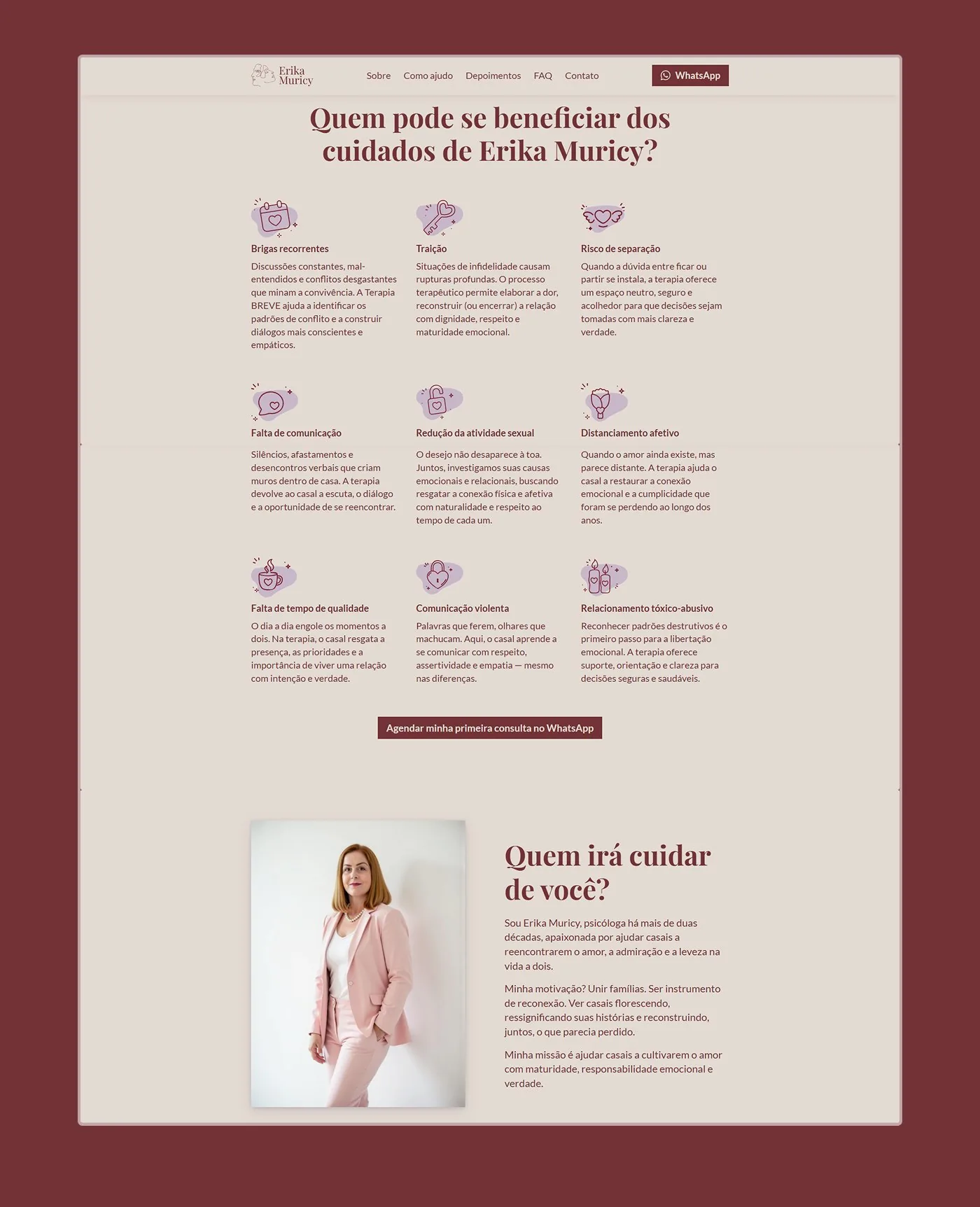 Website Erika Muricy, tela 4 de 6