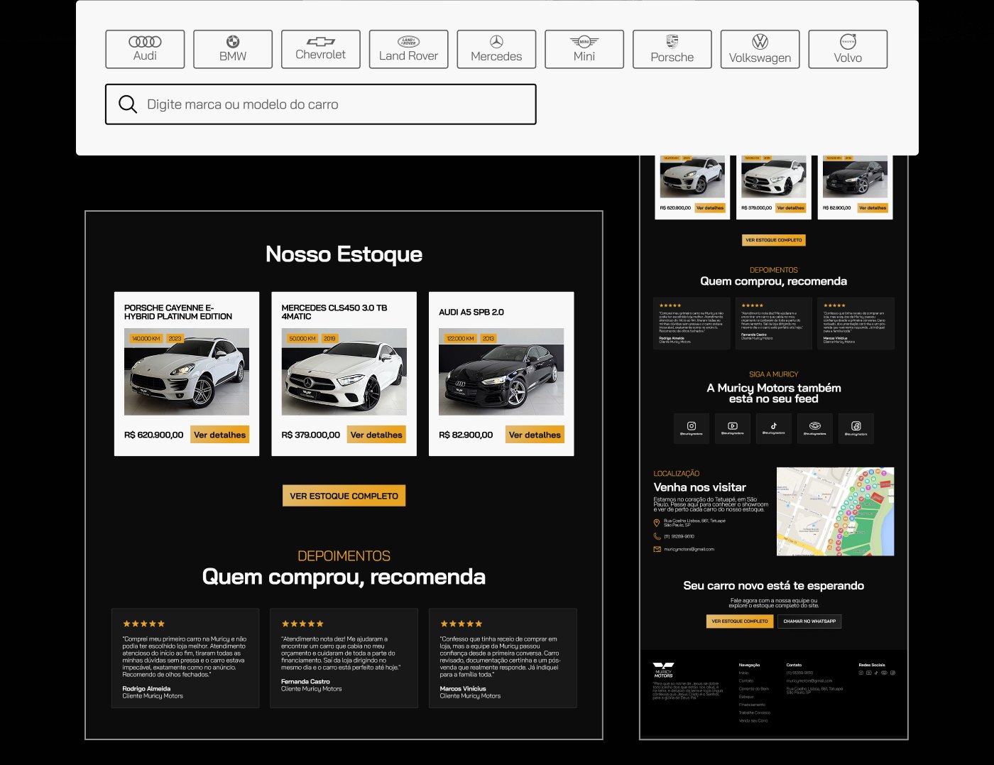 Website Muricy Motors, tela 2 de 8
