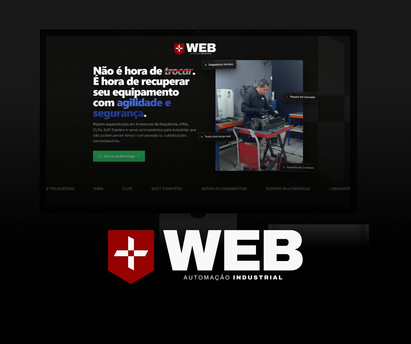 Website WEB Automação Industrial, tela 1 de 9
