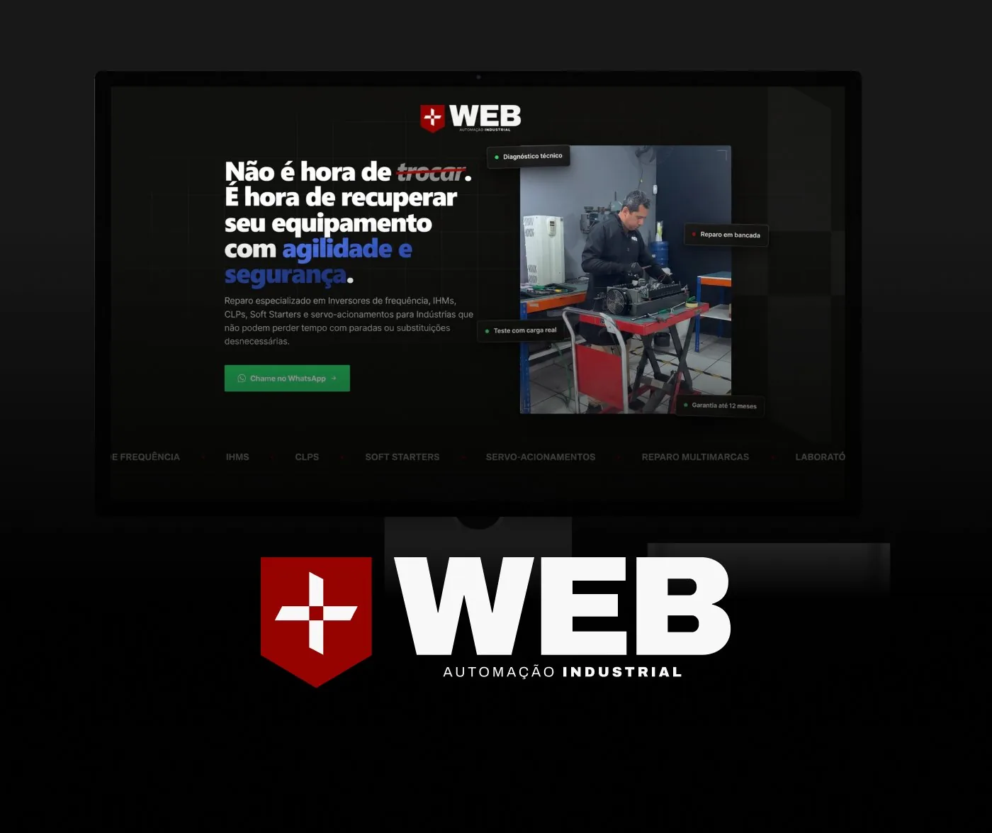 Website WEB Automação Industrial, tela 1 de 9