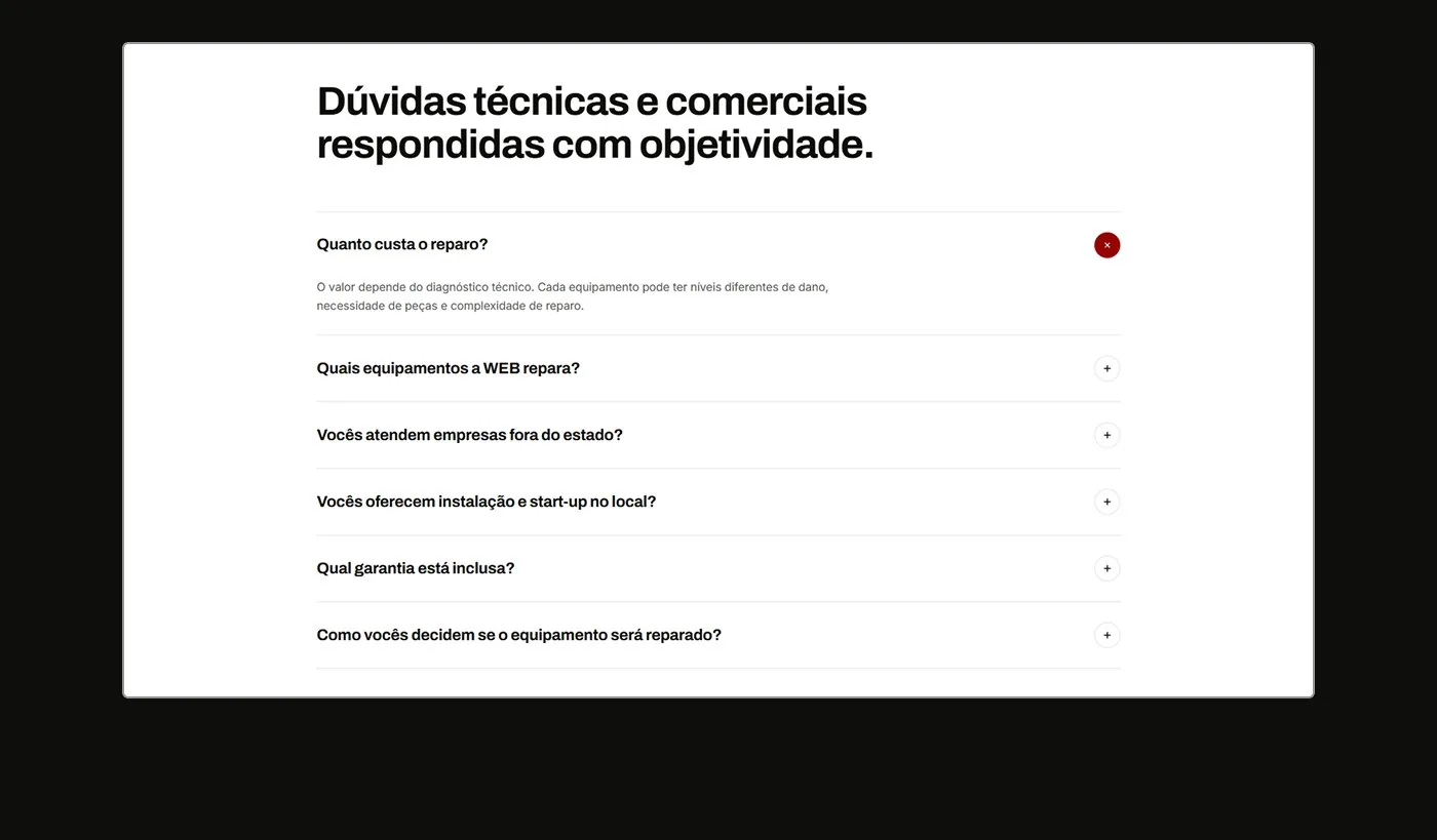 Website WEB Automação Industrial, tela 8 de 9